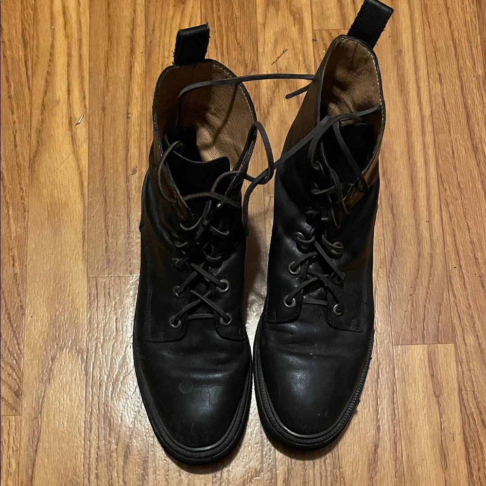 Black Leather Madewell Boots Size 9